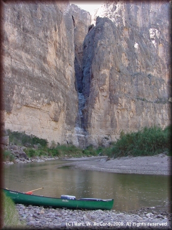 A view looking upriver toward Arch Canyon