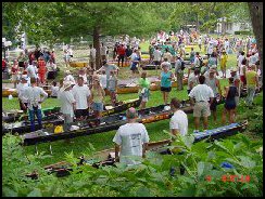 Pre-race preparations at Aquarena Springs in San Marcos