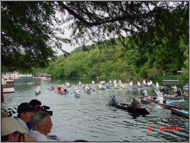 Pre-race anticipation at Aquarena Springs in San Marcos
