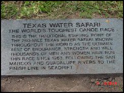 Texas Water Safari marker at Aquarena Springs in San Marcos