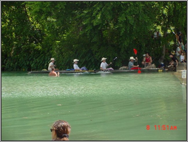 The Mysterious Hats approaching Staples Dam