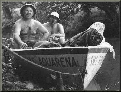 Frank Brown and Bill George on the San Marcos River, 1962