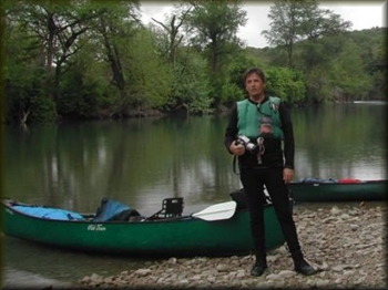 On the bank of the Upper Guadalupe River, Texas, March, 2005