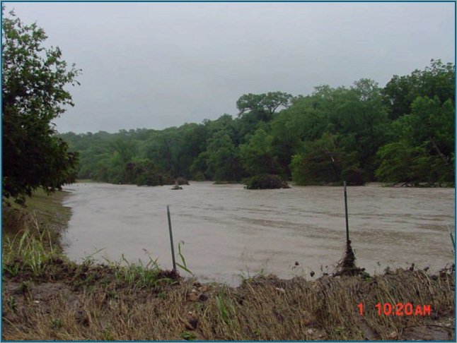 Guadalupe River looking downriver at FM 3351 near Bergheim