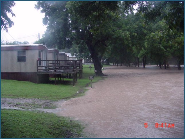 The entire picnic area at River Valley Resort was underwater on July 5, at 8:41 AM