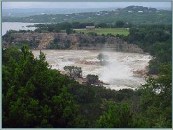 Over the spillway on the way to Dam Access Road